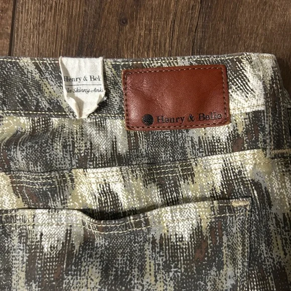 Henry & Belle Lila Skinny Ankle Jeans Size 31 Ikat Abstract Print Made in USA - Picture 4 of 4